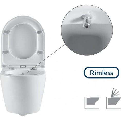 Pack WC Rimless avec fonction bidet suspendu MILOS 49,5x36x33 cm (1/5)