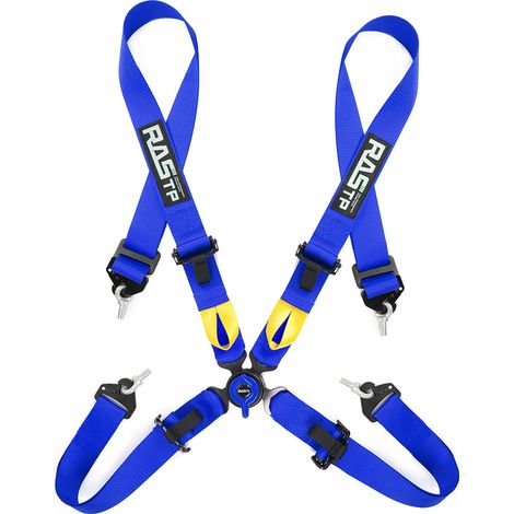 2-inch four-point racing seat belt for cars, go-karts, and ATVs - quick-release seat belts - four-point - blue (1/4)