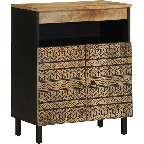 Sideboard 60x33,5x75 cm Raues Mangoholz vidaXL