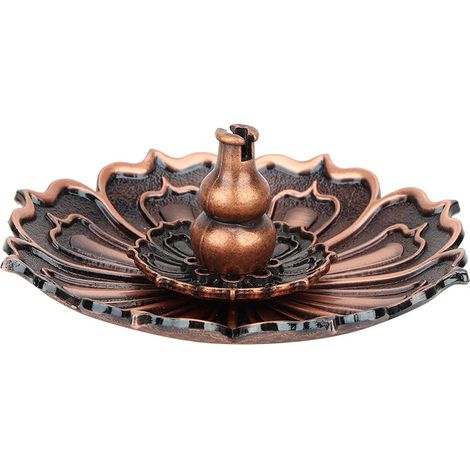 Base de brûlage d'encens Base de Support de bâton d'encens en Forme de Fleur avec Mini Alliage de cuivre pour Parfum de Maison Chambre Yoga Spa Salle(Rouge) (1/5)
