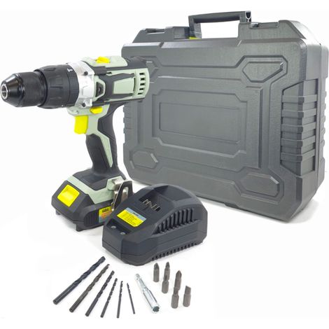 Trapano Avvitatore A Percussione Con Batteria 2ah E Valigetta Con 13 Accessori 20v - 230hz (1/5)
