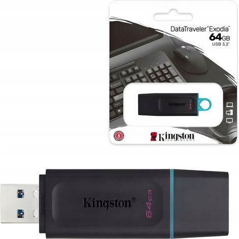 Pendrive Kingston de 64 GB USB 3.2 DT Traveler Exodia Memoria portátil Pendrajw (1/5)