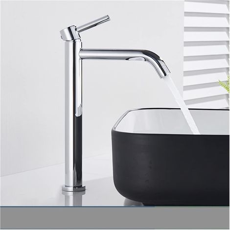 Fashinon Pistolet Gris Gris Blanc Blanc Grand Bassin lavabo Robinet Laiton corporel Chaud et Froid Eau Salle de Bain Robinet lavabo mélangeur(A) (1/5)
