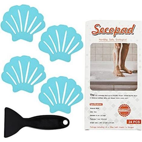 Confezione da 24 adesivi antiscivolo per vasca da bagno, doccia e vasca - Blu (1/4)