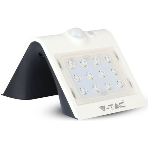 V-TAC VT-767-2 lampada LED 1,5W pannello solare esterno IP65 + sensore PIR colore bianco - SKU 8276