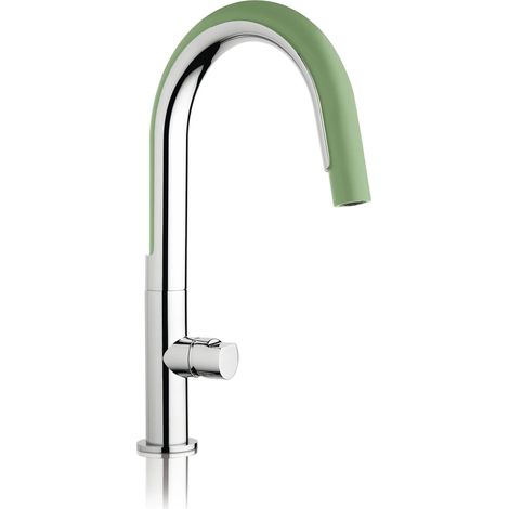 Mitigeur d'évier de cuisine avec douchette en silicone vert Mamoli Cook 740800000V01  Chromé (1/4)