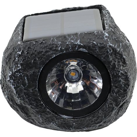 Lampe solaire en pierre pour extérieur, décoration de jardin, pelouse, escalier - s'allume automatiquement à la tombée de la nuit, ambiance lumineuse - 11,4 x 10,6 x 8,3 cm (1/5)