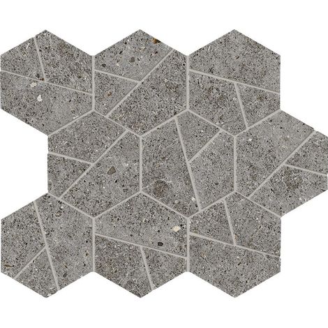 Mosaïque effet Pierre Calcaire Gris Fumé Hexa 28,5x25x0,9 cm Mat Domella - Sol et mur intérieur (vendu par carton de 0,428 m²) - RO'MA CARRELAGE