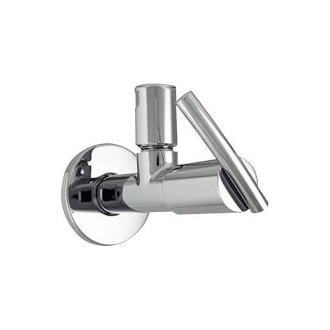 Vanne d'angle design athena, 1/2’’ chromé, avec raccord de serrage+rosace