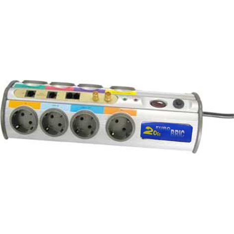 Base Multiple 8 Tomas c/interruptor luminoso y Proteccion sobretension 1,8 metros de cable (1/3)