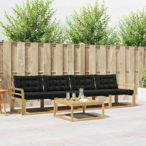 vidaXL Outdoor-Sofagarnitur 5 pcs Weiß und Schwarz 79 x 79 x 37 cm (1/5)
