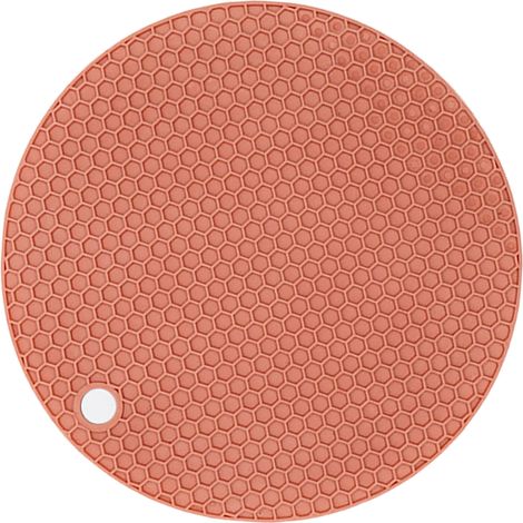 Dessous de plat en caoutchouc antidérapant, diamètre 18 cm, épaisseur 0,5 cm, isolation thermique haute performance, rose.