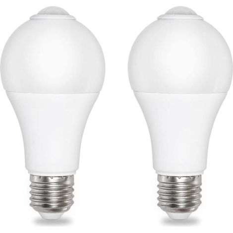 Ampoule à capteur crépusculaire E27 12W 1000 lumens 6500K angle de détection 120° pour entrée jardin extérieur intérieur lot de 2 (1/4)