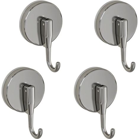 Lot de 4 crochets à ventouse, crochets en plastique auto-adhésifs sans perçage, gris anthracite