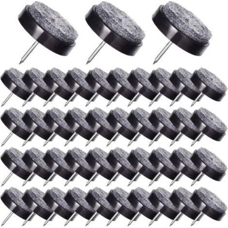 [JAMAIS UTILISÉ] 50 Pcs Patin Chaise a Clouer 24mm Noir Tampon Chaise en Feutre pour Protéger Pieds des Meubles (1/4)