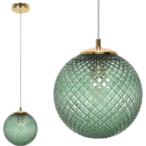 LAMPADA A SOSPENSIONE CANNES 1 PARALUME VERDE PIATTO 18CM E27 (1/5)