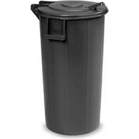 1PZ BIDONE PER IMMONDIZIA COPERCHIO CON CERNIERA LT.100   - cm.42x94h. - nero