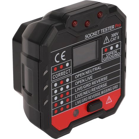 Steckdosentester, Phasen- und Polaritätsprüfer für Haushaltssteckdosen (48–250 V), HT106D, EU-Stecker (1/5)