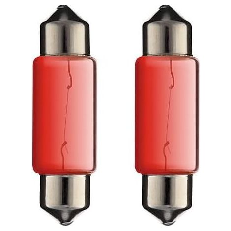 2x Ampoule 5W 10X36 24V ROUGE camion fourgon voiture tracteur véhicule agricole