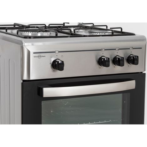 Cocina Gas 50cm 3 Quemadores Butano VITROKITCHEN CB5530IB Inox