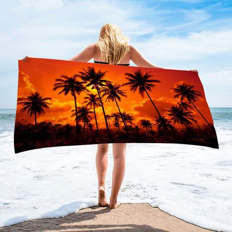 Serviette De Plage En Microfibre - 75 X 150 Cm - Rapide Séchage Sans Sable - Pour Plage Piscine Camping Yoga Voyage - 1 Pièce (1/4)
