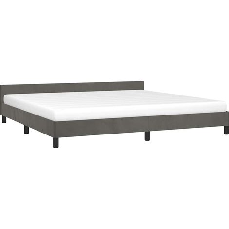 Estructura cama sin colchón terciopelo gris oscuro 200x200 cm vidaXL