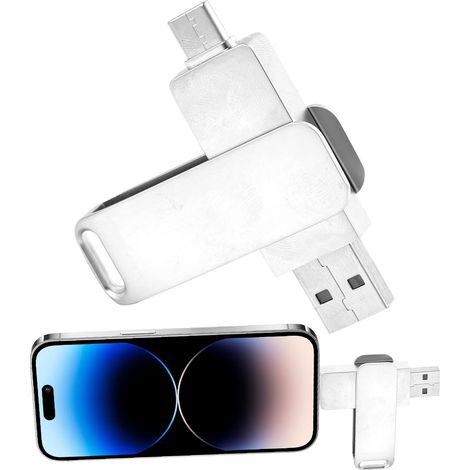 64GB Dual Connector USB-C Flash Drive – High-speed USB 3.2 and Type-C, transfer speeds up to 200MB/s, rotating design, compatible with Android, MacBook, Windows, and more (1/5)