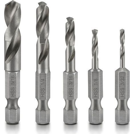 5pcs Coffret de Forets à Métaux 1/4\ (1/4)