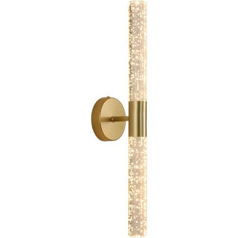 Applique Murale Salle de Bain,Lamp Murale Moderne en Cristal,Applique Murale Interieur LED Métal ,Lampe Murale de pour Salon, Chambre, Couloir et Escalier.Lumière chaude dorée (220V) (1/4)