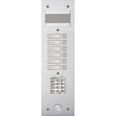 Platine de rue Série 200 audio étroite avec clavier codé façade Alu 4mm 6 appels (308406) (1/2)