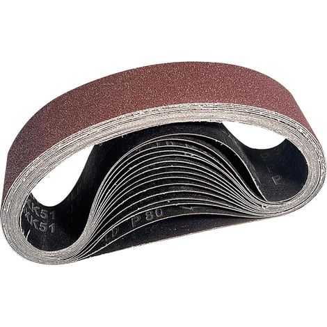 Lot de 15 bandes abrasives 50 x 686 mm (3 x grain 80/120/150/240/320) pour ponceuse à bande stationnaire pour ponceuse, limer, affûter et enlever (1/5)
