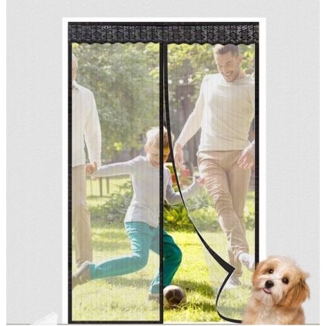 Magnetic mosquito net for doors and windows 90x210 cm – Easy, tool-free installation – Automatic closure with magnetic strip – Polyester fiber (1/5)