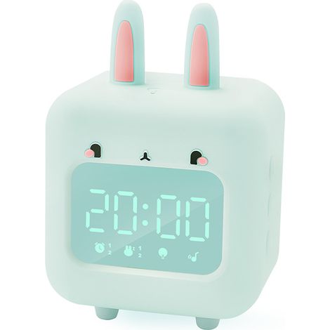 Réveil Lumineux Lapin pour Enfants, Horloge LED Numérique avec Veilleuse Fille Garçon, Minuteur Snooze et Volume Réglable, Cadeau Idéal Noël Anniversaire Bébé (1/5)