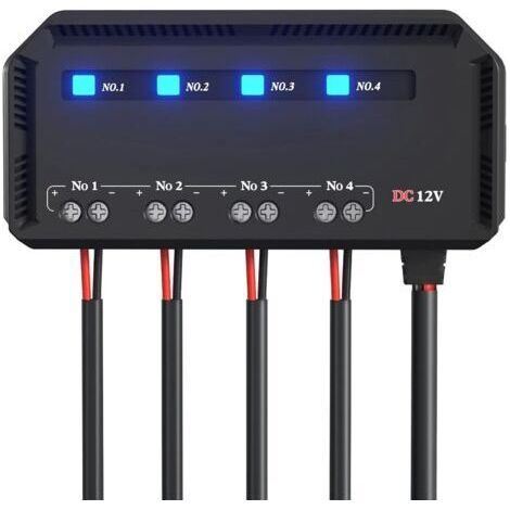 Blocs Fusible Lame ATC/ATO avec Relais, Porte Fusible Voiture 12v, 4 Voies Boîte à Fusibles, Boîte à Fusibles 12v, Porte-Fusible Indicateur LED pour Bateau, Fourgonnette et Voiture (1/5)