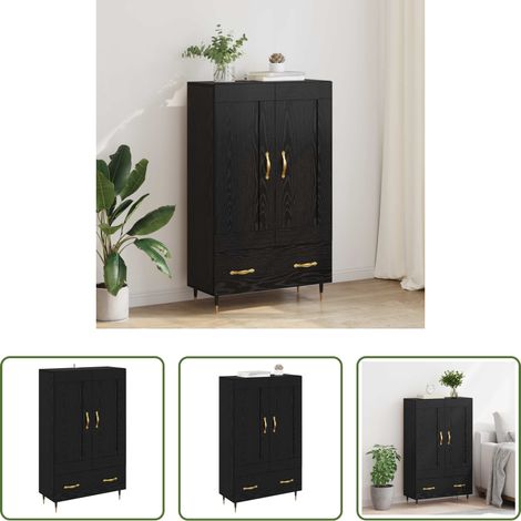 vidaXL Meuble bois - Haut Armoire Chêne noir 69,5 x 31 x 115 cm Bois d'ingénierie (1/5)