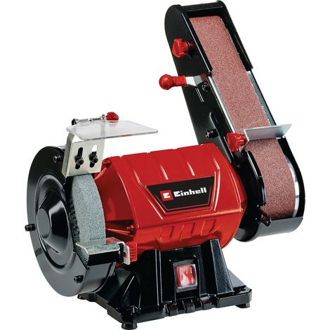 Einhell Ponceuse stationnaire TC-US 350 (350 W, capot de protection, pare-étincelles) Livré avec disque de ponçage à gros grains + bande de ponçage (1/5)