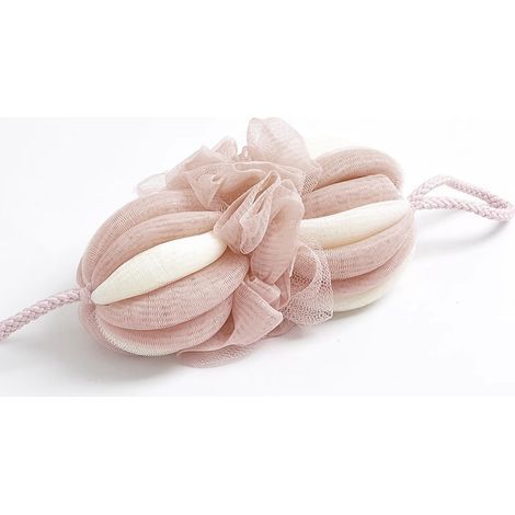 Éponge de bain marron extensible, serviette de bain d'été, résistante et conservant sa mousse. (1/5)