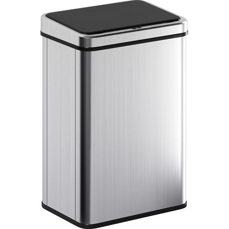 Cubo de basura de acero inoxidable con sensor sin contacto de 40 litros