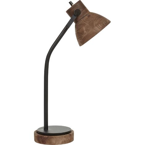 Desk Lamp KOLAR Mango Wood Dark Brown