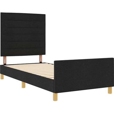 vidaXL Cadre de lit avec tête de lit Noir 90 x 190 cm tissu (1/5)