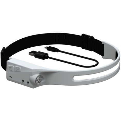 Lampe frontale légère, étanche et à détecteur de mouvement, idéale pour le vélo, la course à pied, la pêche et le camping, Grise