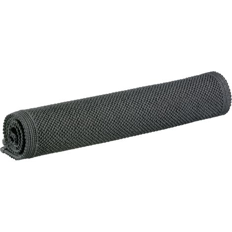 VIVARAISE - Tapis de bain uni Vivaraise Etia - 70 x 140 cm en coton gris