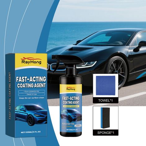 Car Coating Spray Kit - Car Paint Coating, Anti-fouling, Protective, Mirror Brightening Car Coating Spray - 120ml1 + Sponge1 + Towel1 -- BIEMMEDUE (1/5)