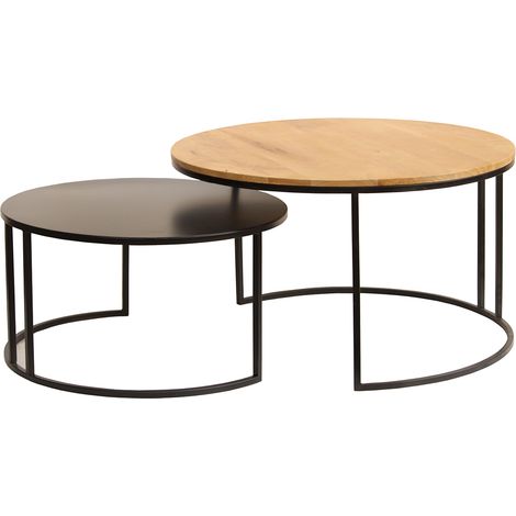 Ausziehbare Couchtische aus Holz und Metall TAHL