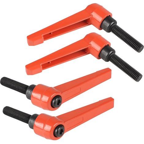 4pcs - Poignée de serrage - Vis M8 - Réglable 32mm - Acier robuste - Pour fixation rapide - Orange - M8x32mm (1/5)
