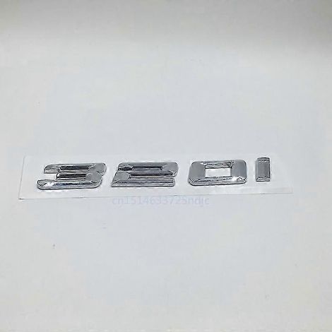 Autocollants logo chromés pour coffre arrière de BMW Série 3 E30 E36 E46 E90 F30 (318i, 323i, 320i, 325i, 328i, 316i, 330i). Couleur : 320i. (1/4)