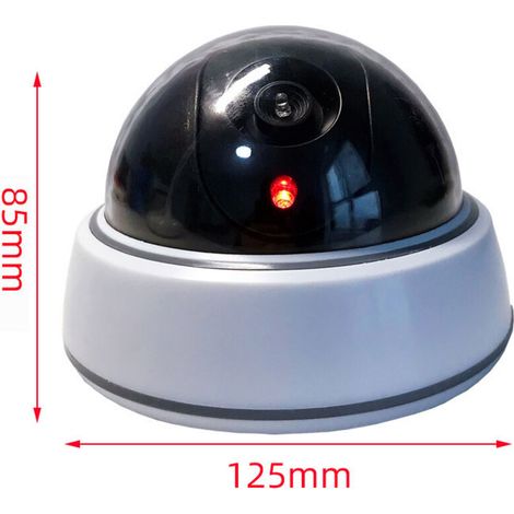 LOt de 2 caméras de dôme Professionnelles avec caméra Clignotante factice avec Objectif et Surveillance vidéo Clignotante Dummy Fake (1/4)