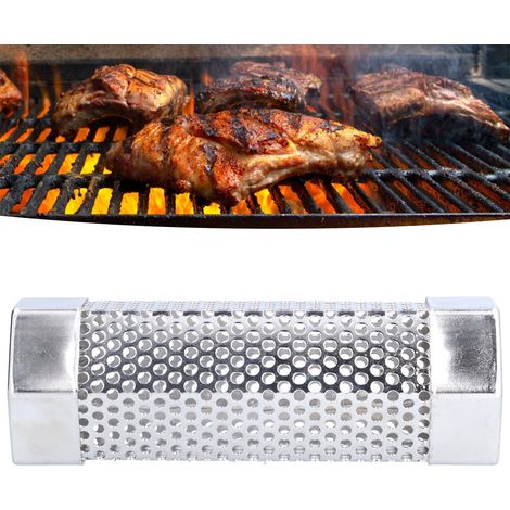 Tube pour fumage Barbecue Hexagonale Stable Portable 304 Inox pour fumage à Chaud/Froid 15.4x5cm(6") pour Grillés Viandes/Noix (1/5)