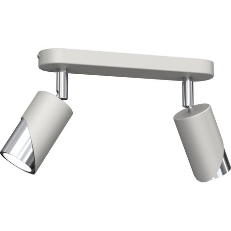 Barre plafond 2 spots orientables gris/chrome GU10 15W