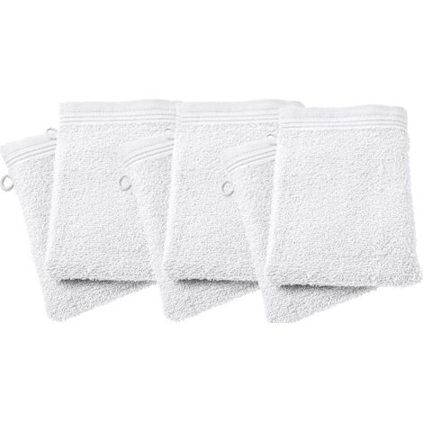 Lot de 6 gants de toilette éponge "Spa" 15 x 21 cm / 400 gr/m² - "Spa" Neige